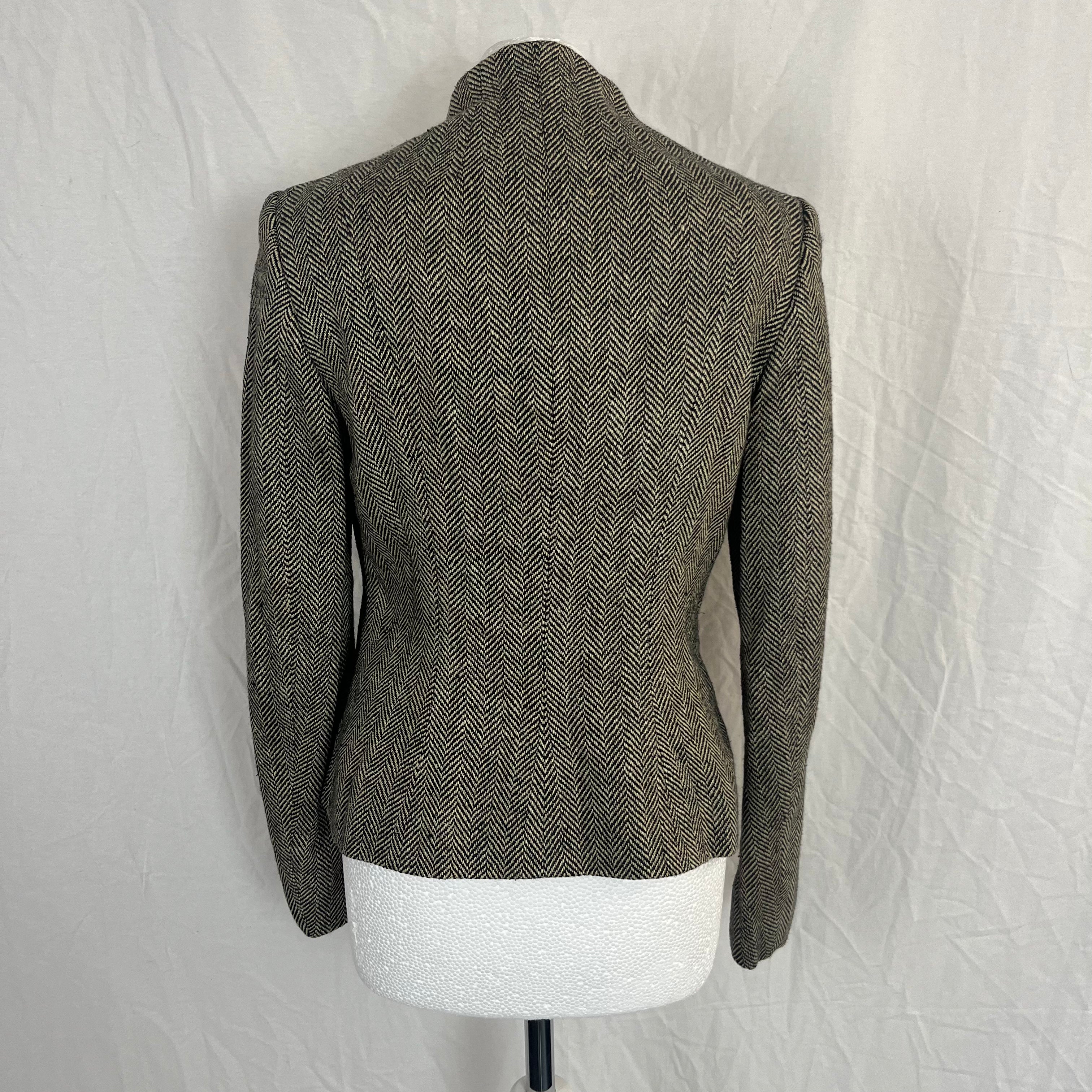 Ralph Lauren Tweed Funnel Neck Jacket XS