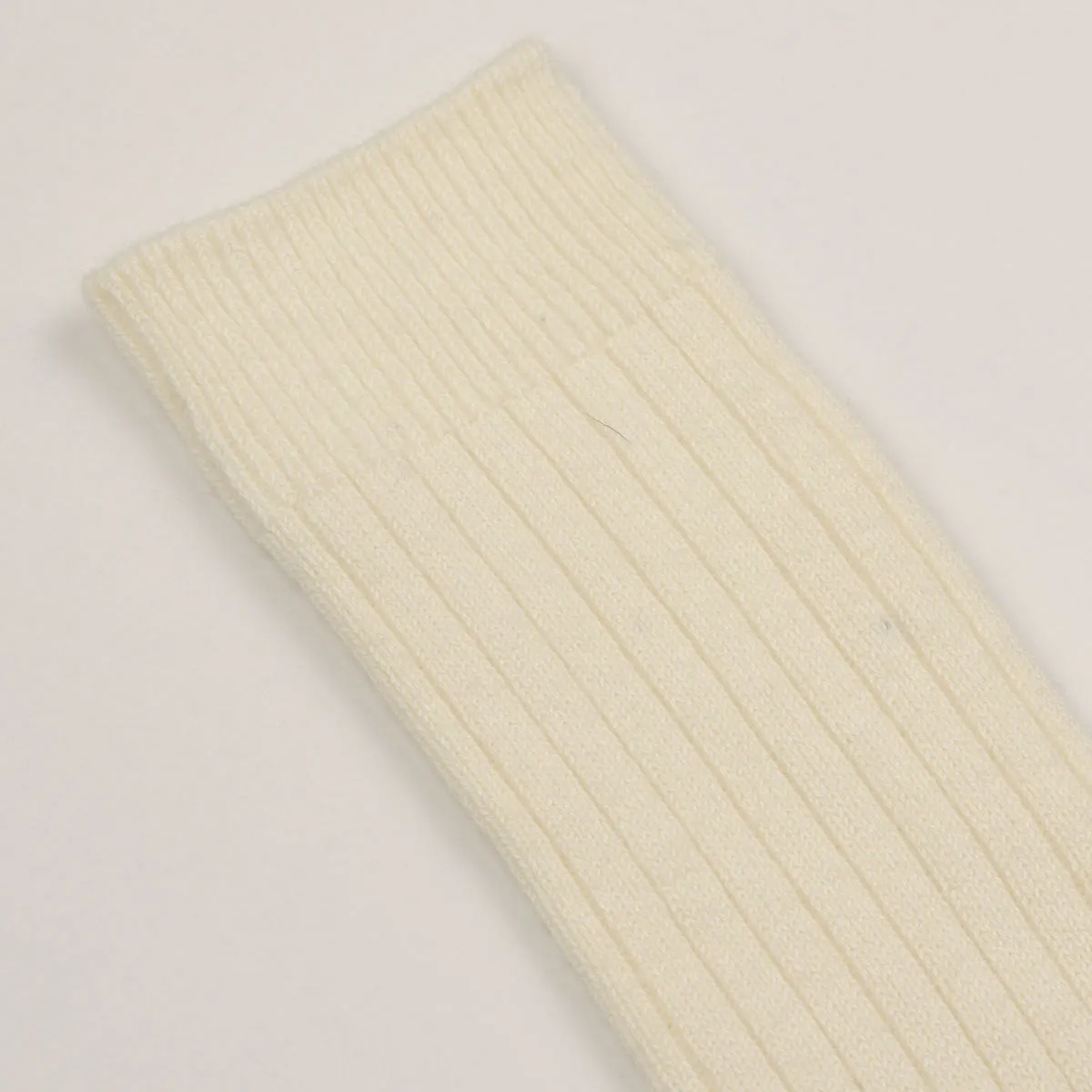 RoToTo - Cotton Wool Rib Socks - White