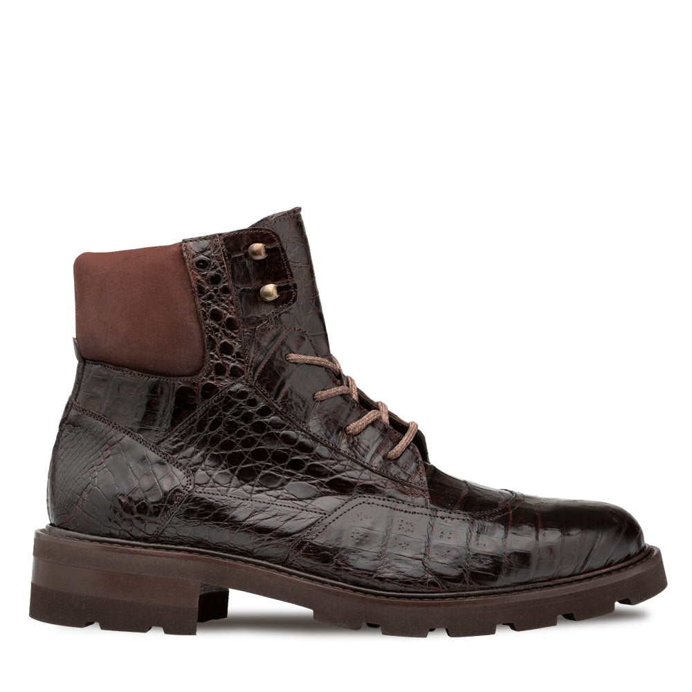 Rugged Crocodile Lace Boot