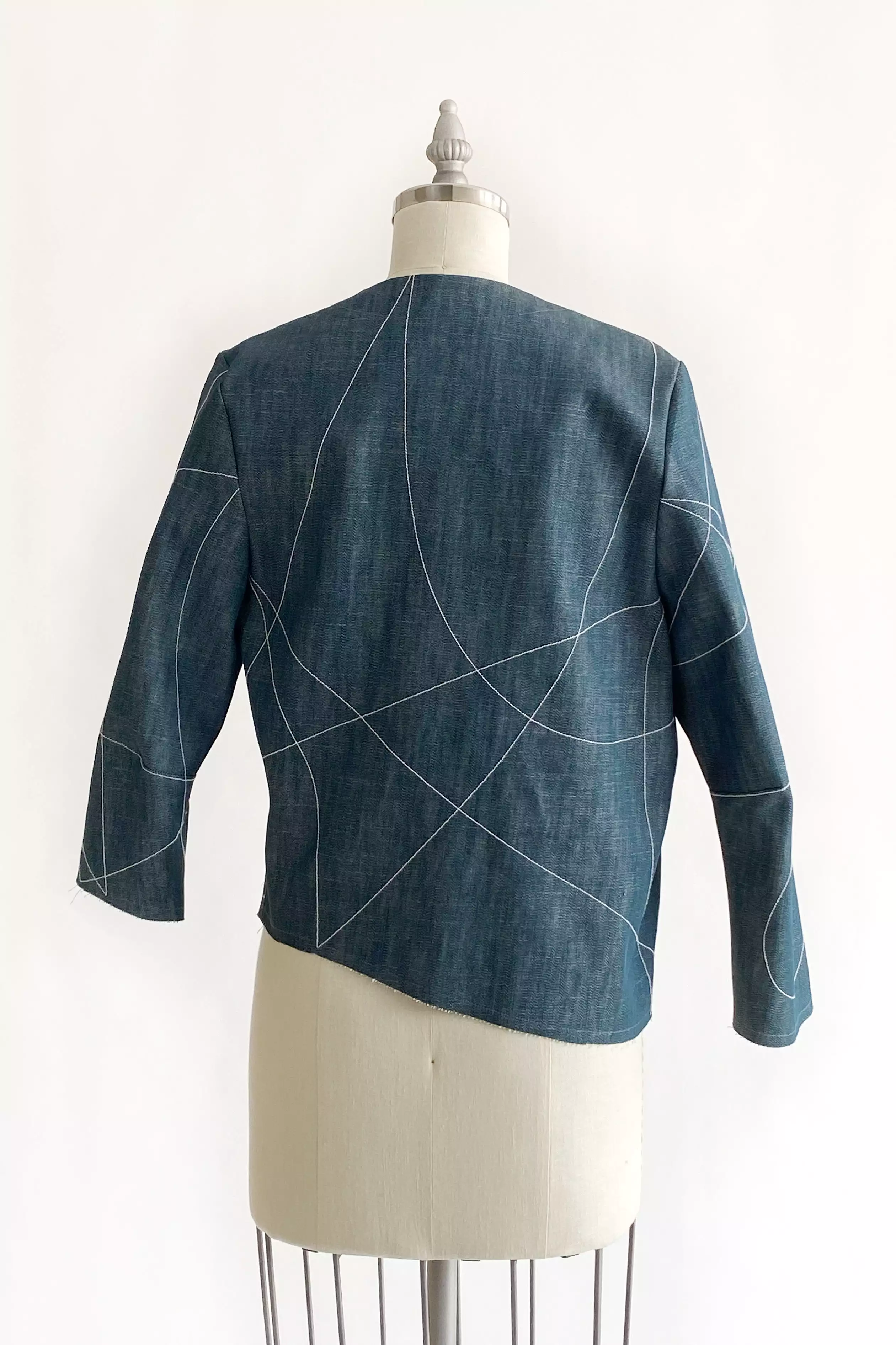 Scribble Asymmetrical Jean Jacket