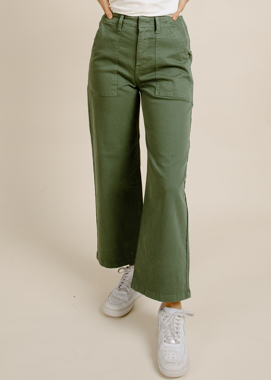 Sofia Wide Leg Utility - Basil