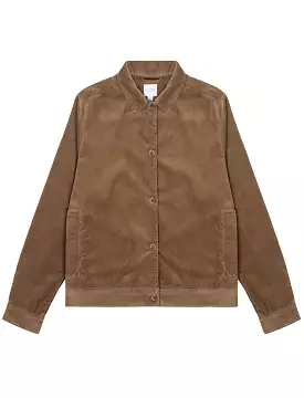 Sunspel Womens Corduroy Boxy Jacket Dark Camel