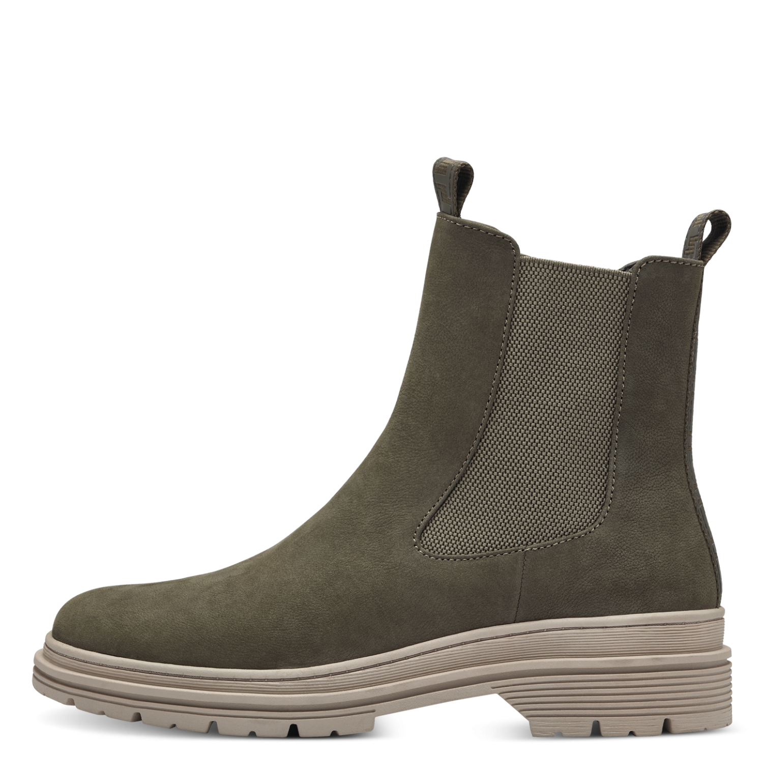 Tamaris Olive Leather Chelsea Boot