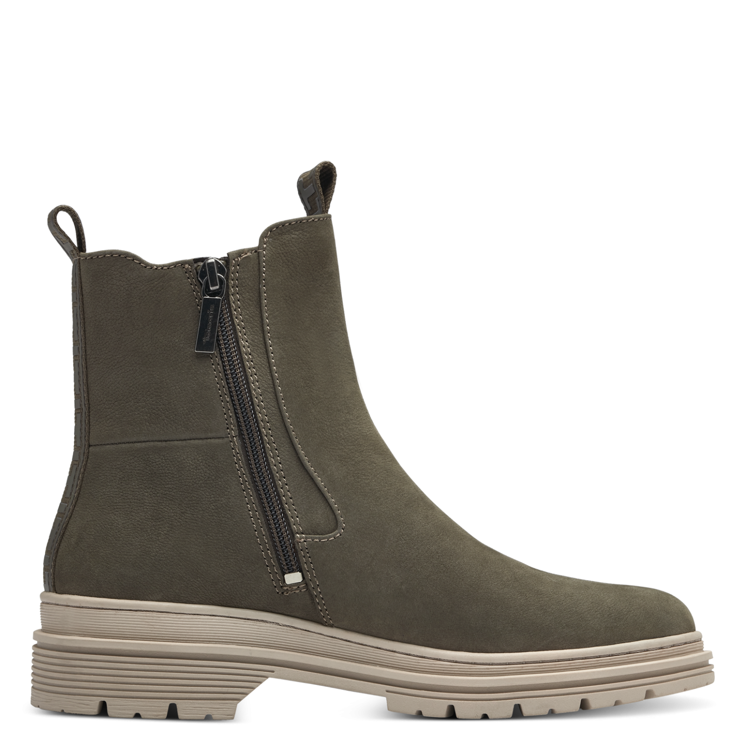 Tamaris Olive Leather Chelsea Boot