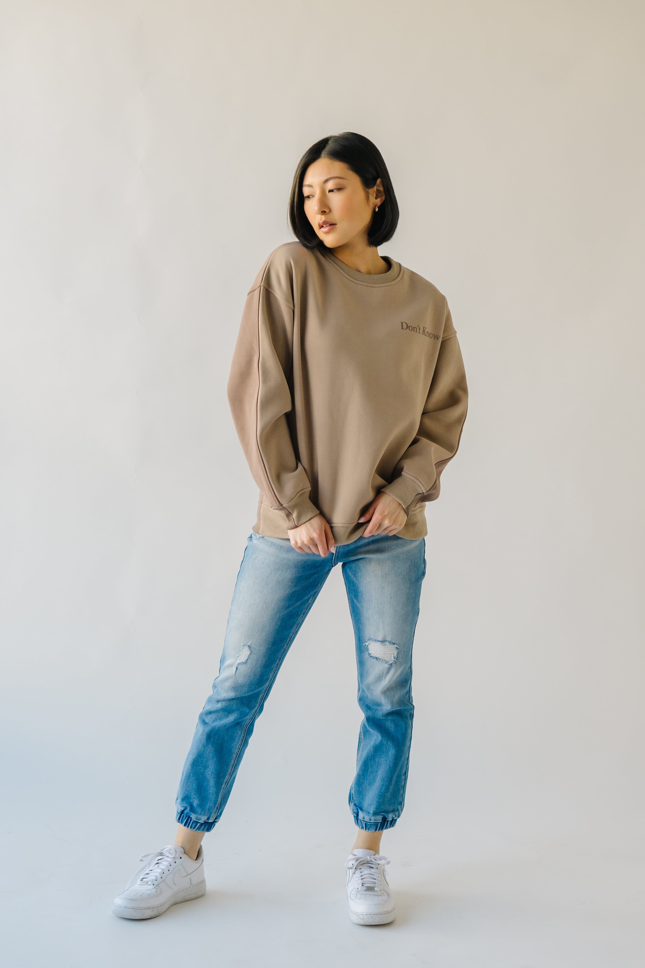 The Don't Know, Don't Care Pullover in Taupe