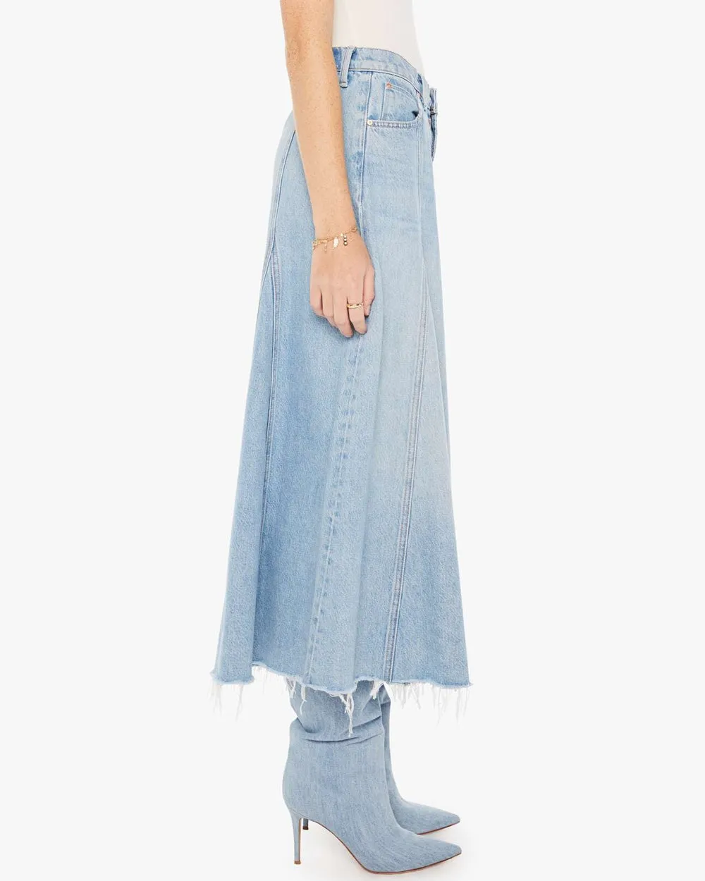 The Full Swing Denim Skirt in Im With The Band