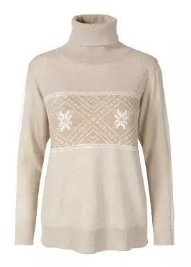 We Norwegians Snowflake Rollneck Cashmere Sweater - Beige