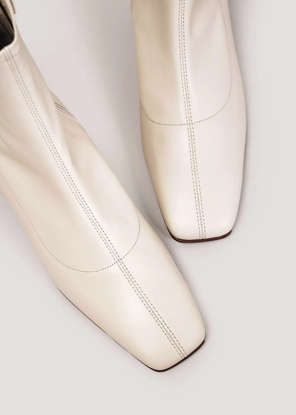 White Leather Este Boots