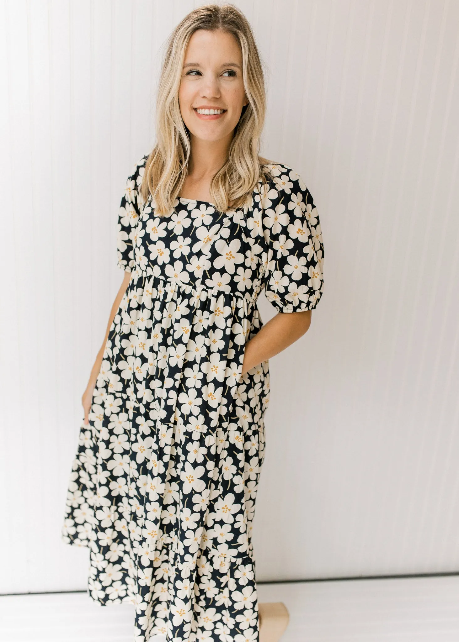 X Daisy Chain Navy Floral Dress